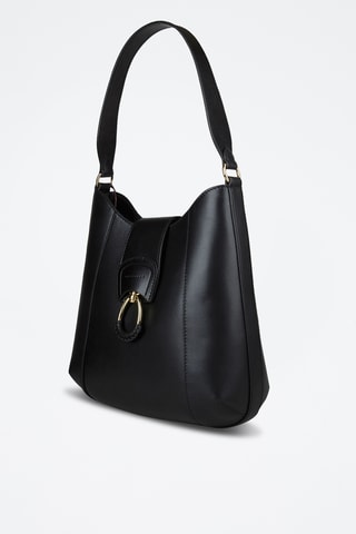 Sac porté épaule en cuir Erica - Noir