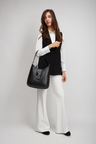 Sac porté épaule en cuir Erica - Noir