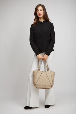 Sac porté épaule en cuir Brigida - Beige