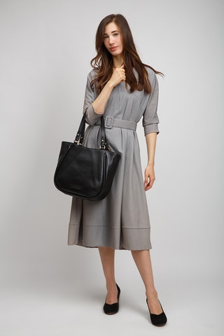 Sac porté épaule en cuir Brigida - Noir