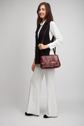 Sac bandoulière en cuir Vigna Nuovo - Bordeaux