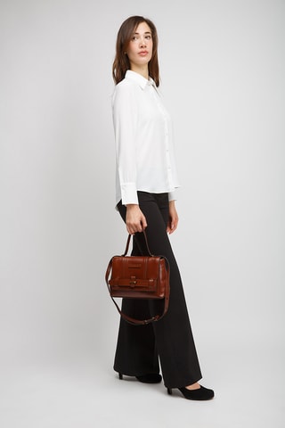 Sac bandoulière en cuir Vigna Nuovo - Camel