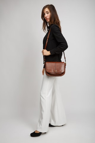 Sac bandoulière en cuir Faentina - Marron