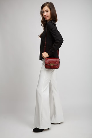 Sac bandoulière en cuir Benedetta - Bordeaux