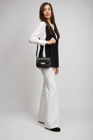 Sac bandoulière en cuir Benedetta - Noir