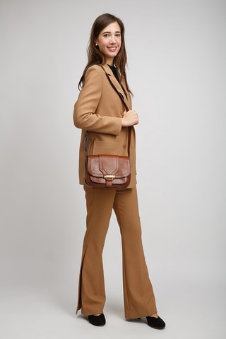 Sac bandoulière en cuir Benedetta - Camel