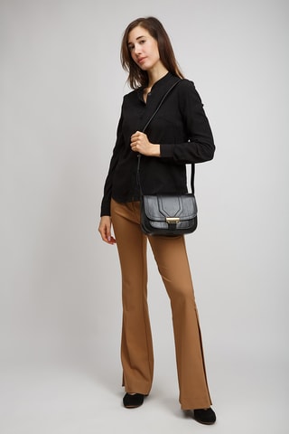 Sac bandoulière en cuir Benedetta - Noir