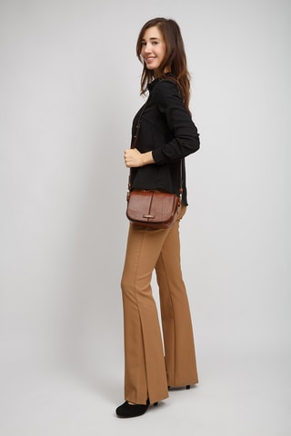 Sac bandoulière en cuir Faentina - Camel