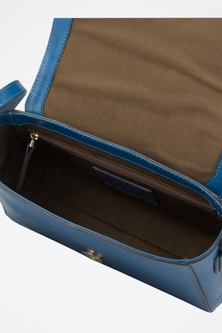 Sac bandoulière en cuir Elettra - Bleu foncé 