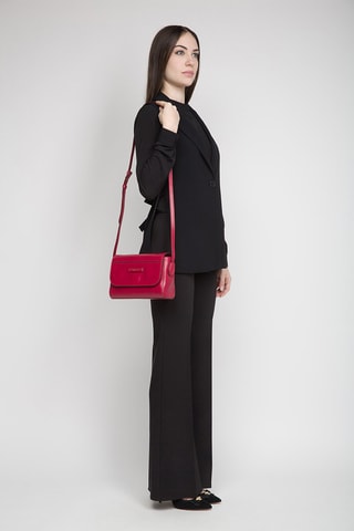 Sac bandoulière en cuir Elettra - Fuchsia 