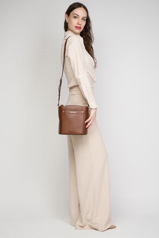 Sac bandoulière en cuir - Marron