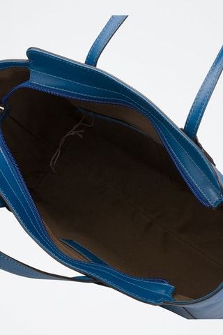 Cabas en cuir Elettra - Bleu foncé 