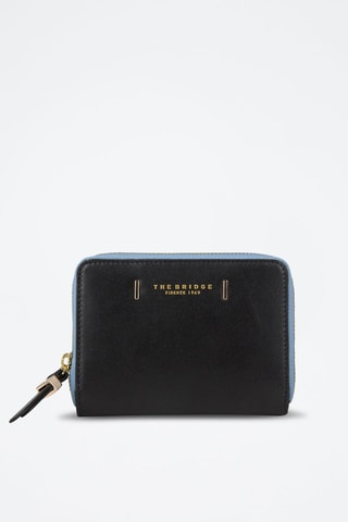 Portefeuille en cuir Chiara - Noir