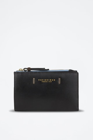 Portefeuille en cuir Chiara - Noir