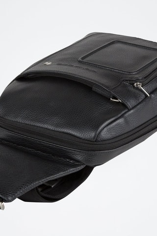 Sac à dos bandoulière​ en cuir - Noir