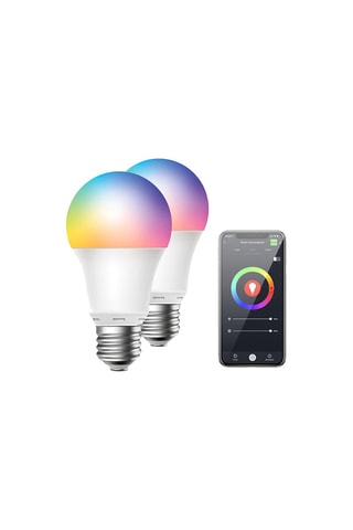 Pack 2 lâmpadas LED E27 Eko - RGB+W - Alexa - Google Assistant 