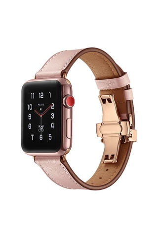 Bracelete em couro compatível Apple Watch 42/44/45 mm - Rosa - Adidas