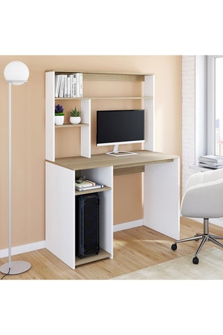 Bureau avec étagères de rangement Danny - 100 x 50 x 143 cm