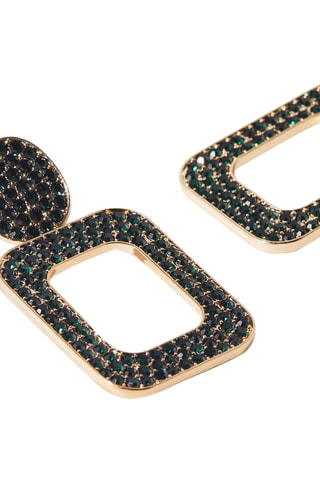 Orecchini - Dorato e verde scuro