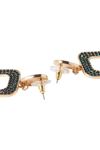 Orecchini - Dorato e verde scuro