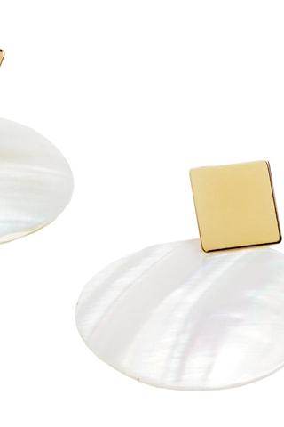 Boucles d'oreilles - Doré et blanc