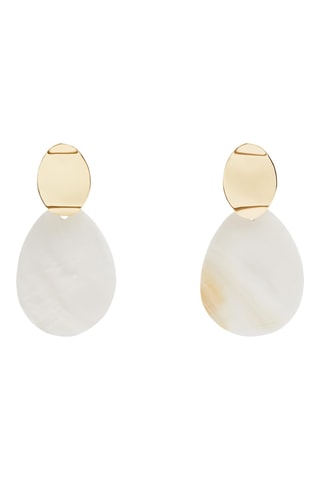 Boucles d'oreilles - Doré et blanc