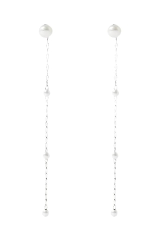 Boucles d'oreilles - Argenté et blanc