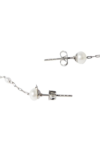 Boucles d'oreilles - Argenté et blanc