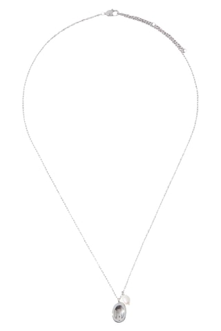 Collana - Argentato e bianco