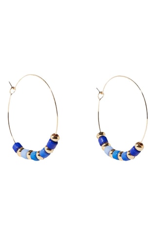 Orecchini a cerchio - Dorato e blu