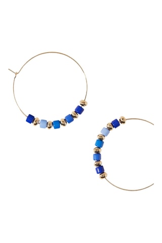 Orecchini a cerchio - Dorato e blu