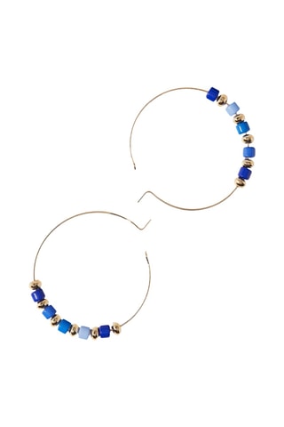 Orecchini a cerchio - Dorato e blu