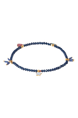 Bracelet élastique - Bleu marine et doré