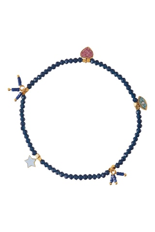 Bracelet élastique - Bleu marine et doré