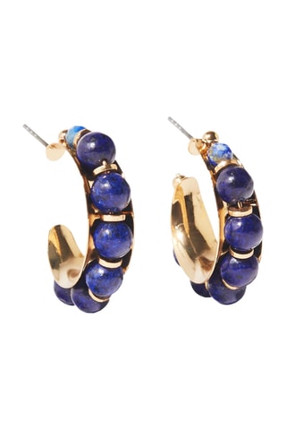 Orecchini a cerchio - Dorato e navy