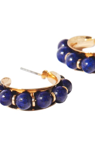 Orecchini a cerchio - Dorato e navy