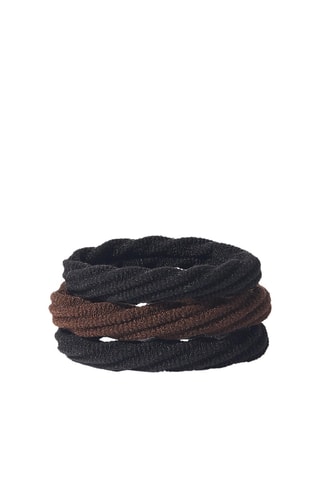 3 élastiques à cheveux - Noir et marron