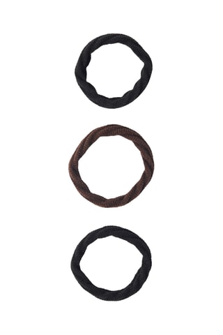 3 élastiques à cheveux - Noir et marron