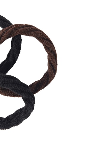 3 élastiques à cheveux - Noir et marron
