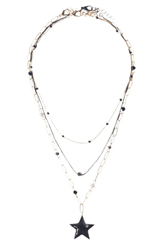 3 colliers - Doré et noir