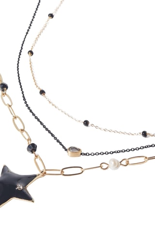 3 colliers - Doré et noir