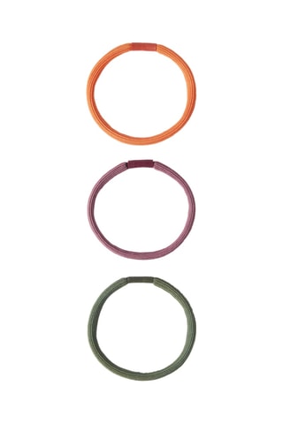 3 élastiques à cheveux - Rose, orange et kaki