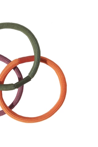 3 élastiques à cheveux - Rose, orange et kaki