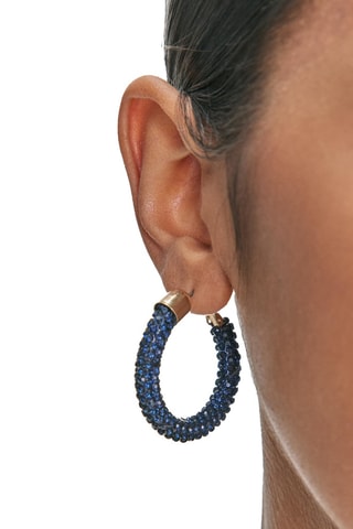 Orecchini a cerchio - Dorato e navy