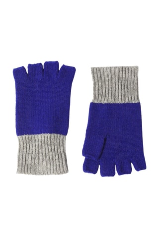Gants en cachemire - Bleu roi et gris