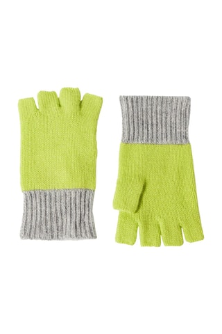 Gants en cachemire - Vert fluo et gris