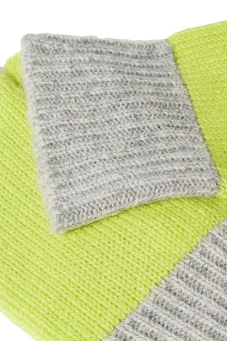 Gants en cachemire - Vert fluo et gris