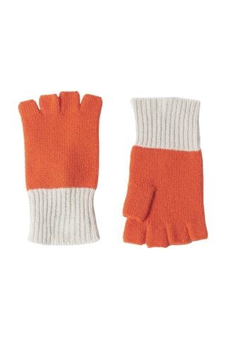 Gants en cachemire - Orange et gris