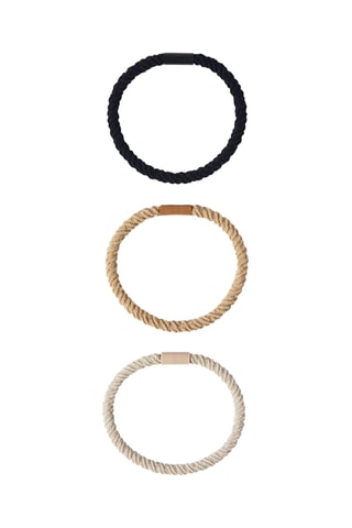 3 élastiques à cheveux - Noir, beige et écru
