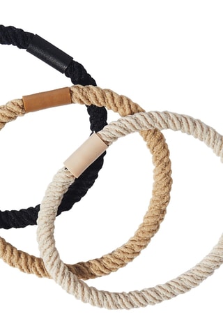 3 élastiques à cheveux - Noir, beige et écru